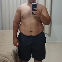 Carlos no início do processo de emagrecimento