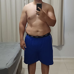 Carlos no meio do processo de emagrecimento